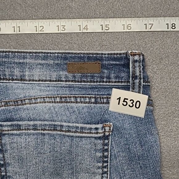 Kut From The Kloth Womens Jeans 14 Petite Ankle Skinny Blue Faded Distressed Hem - Picture 9 of 9